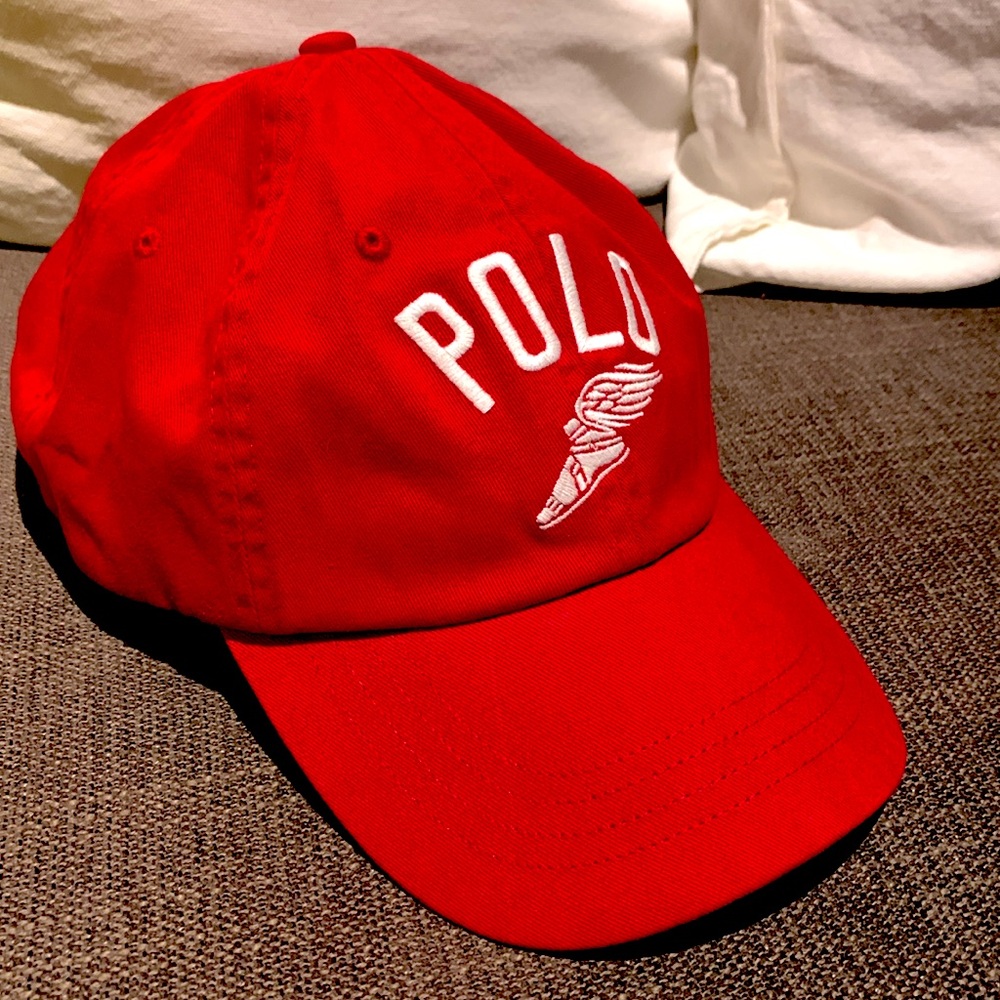 Polo by Ralph Lauren Red Embroidered Logo Baseball Cap